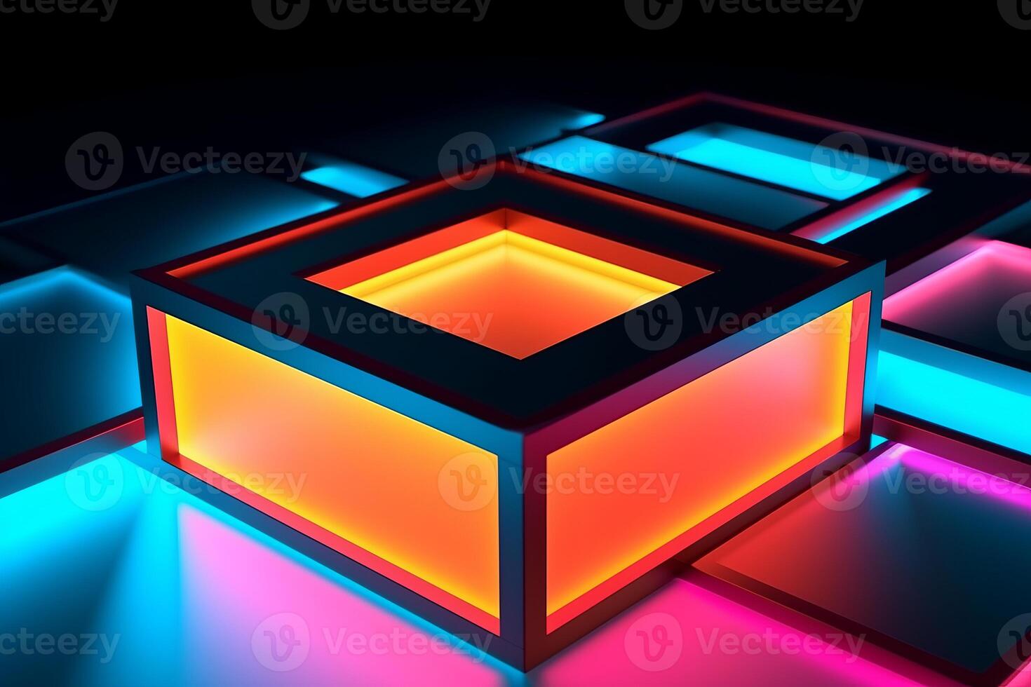 Sleek Modern Geometric Glowing Shapes Outline Background photo