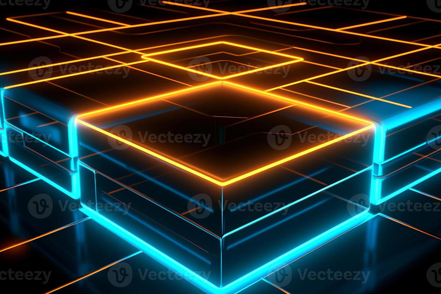 Sleek Modern Geometric Glowing Shapes Outline Background photo