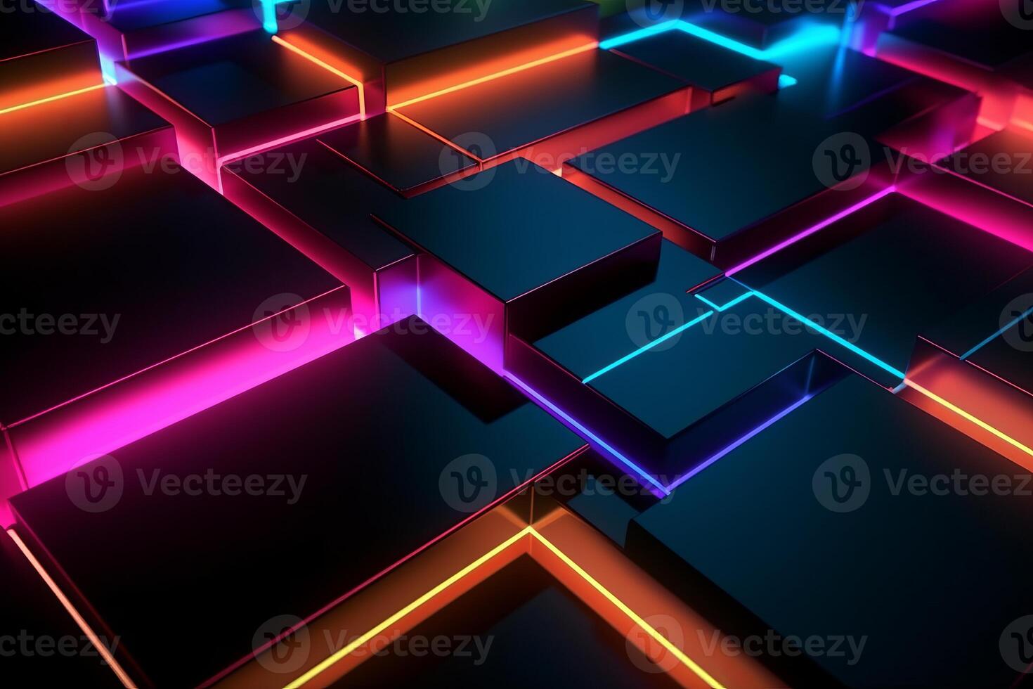 Sleek Modern Geometric Glowing Shapes Outline Background photo