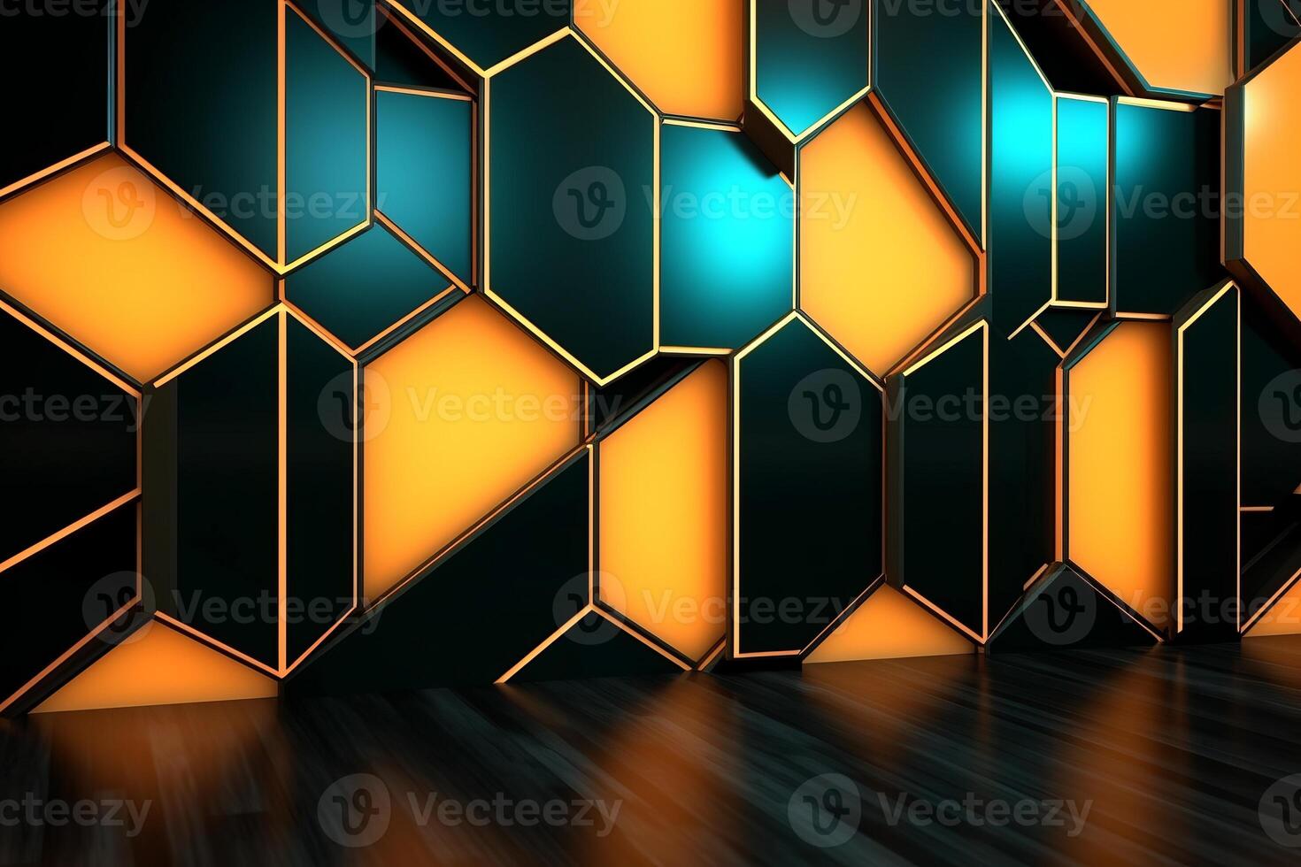 Sleek Modern Geometric Glowing Shapes Outline Background photo