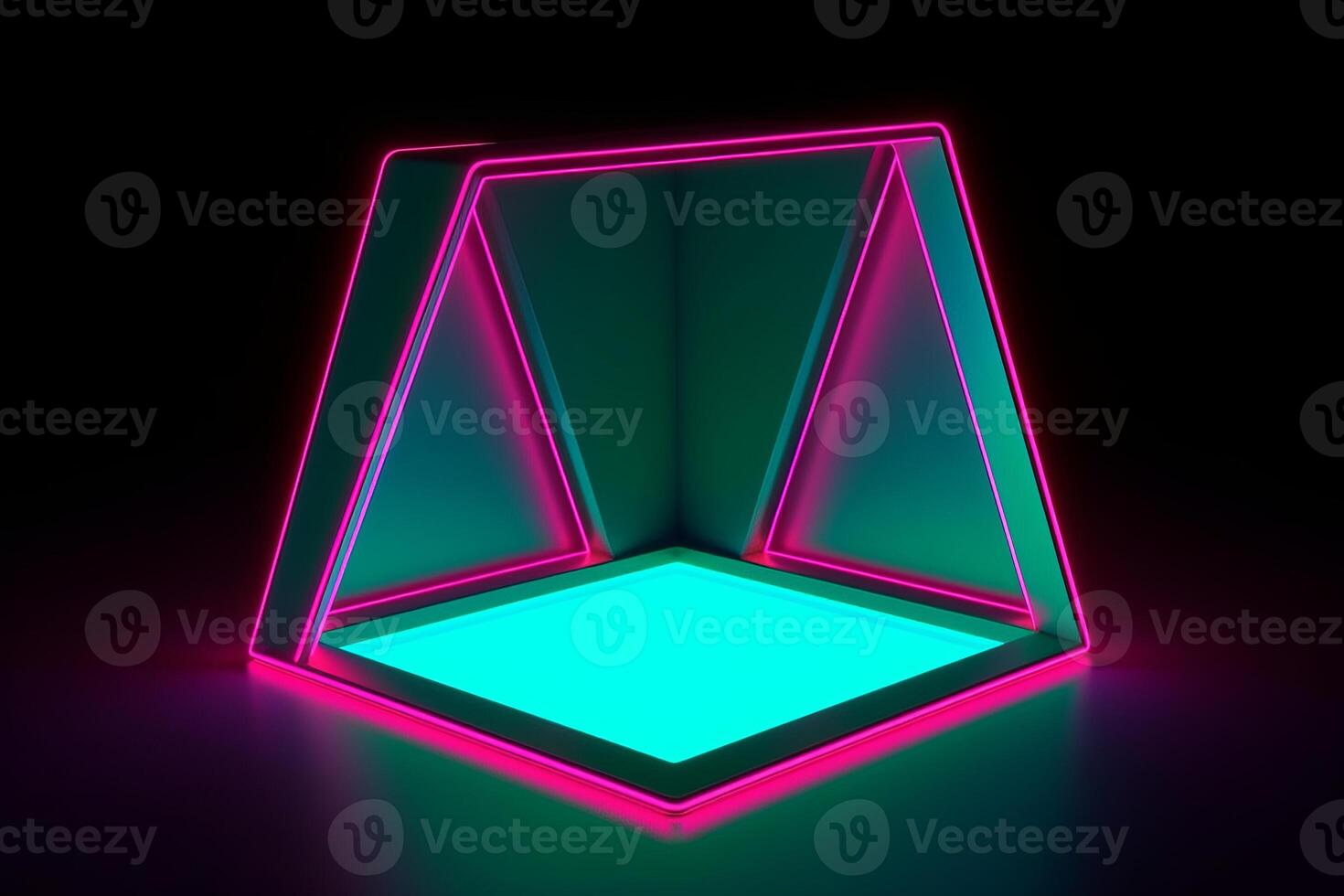 Sleek Modern Geometric Glowing Shapes Outline Background photo