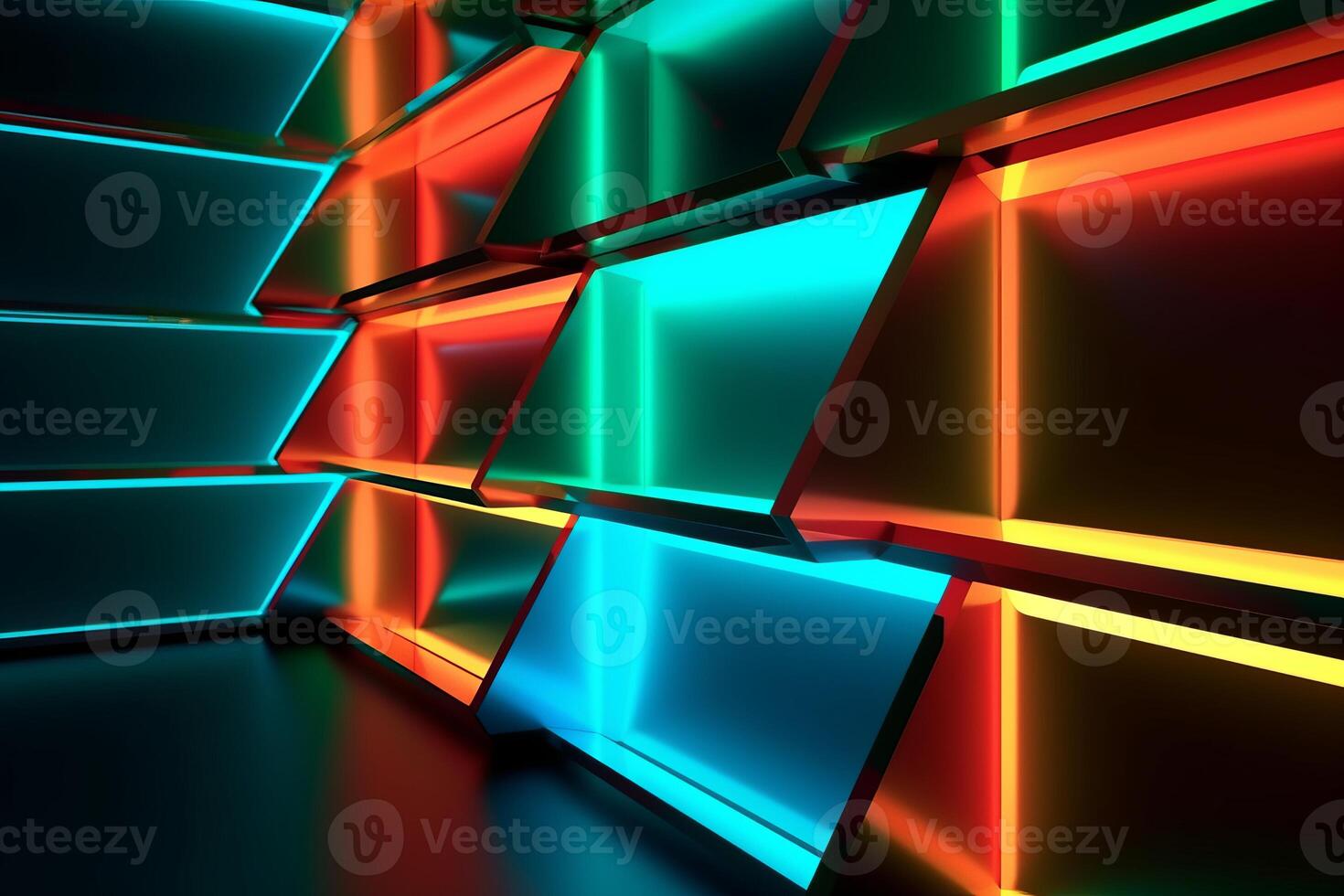 Sleek Modern Geometric Glowing Shapes Outline Background photo