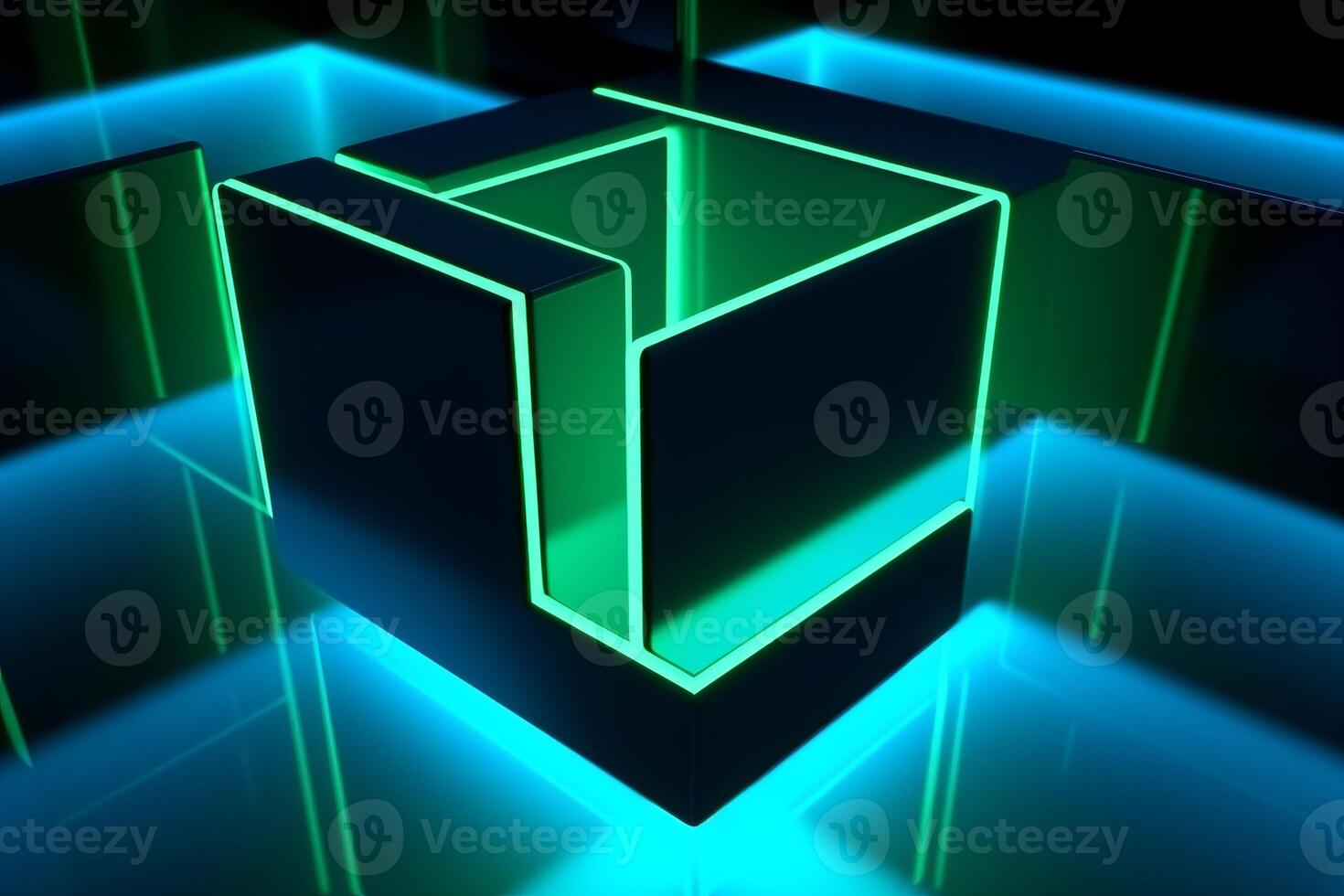 Sleek Modern Geometric Glowing Shapes Outline Background photo