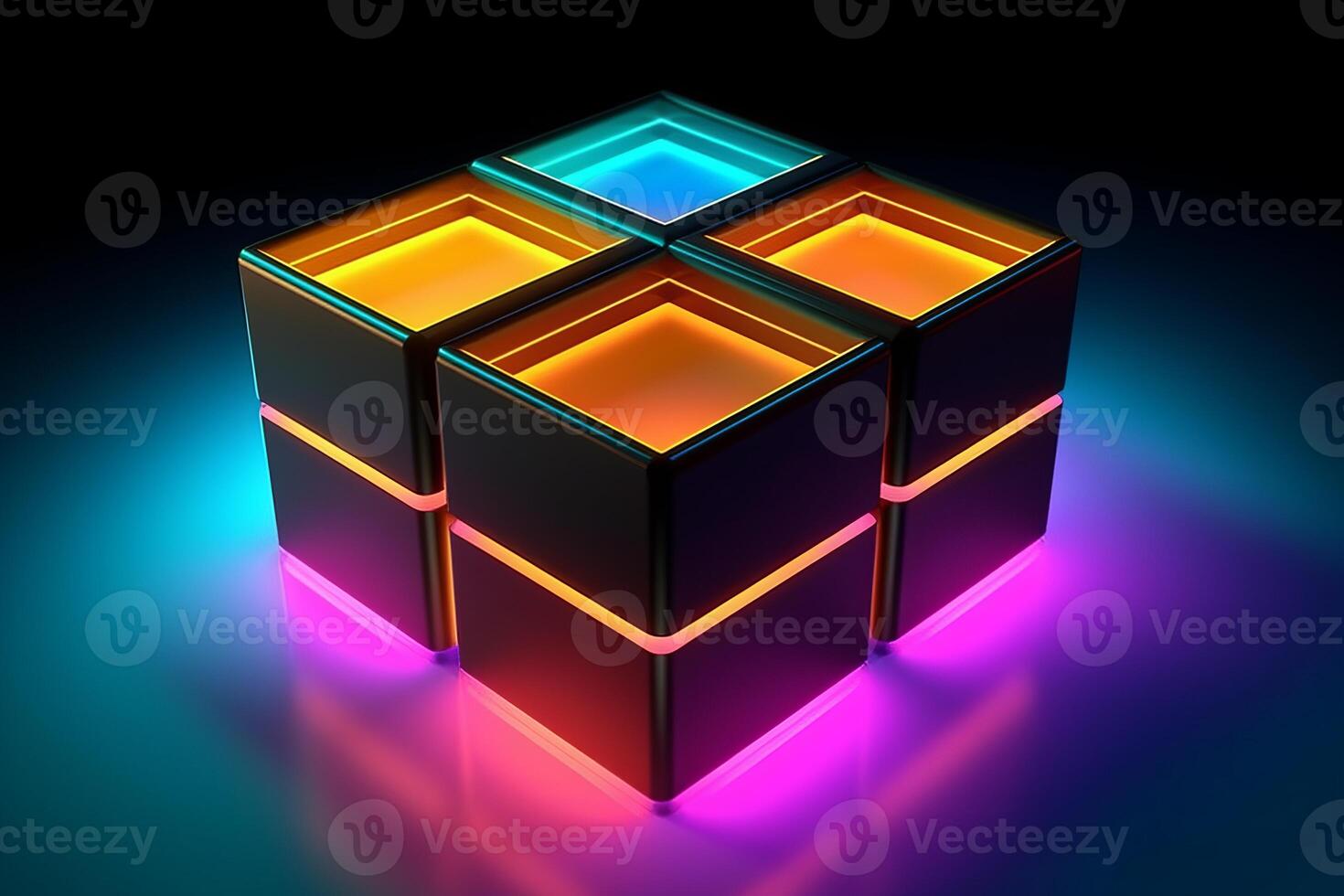 Sleek Modern Geometric Glowing Shapes Outline Background photo