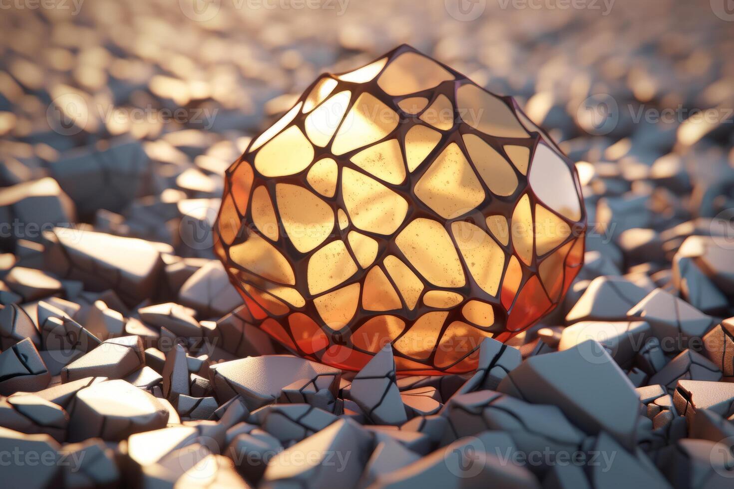 Voronoi Blocks Ball Background photo