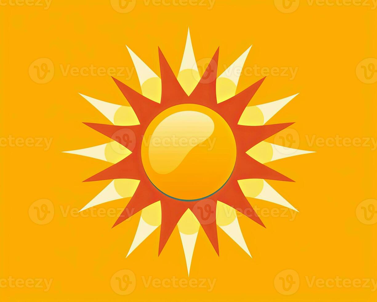 a yellow sun icon on an orange background generative AI photo