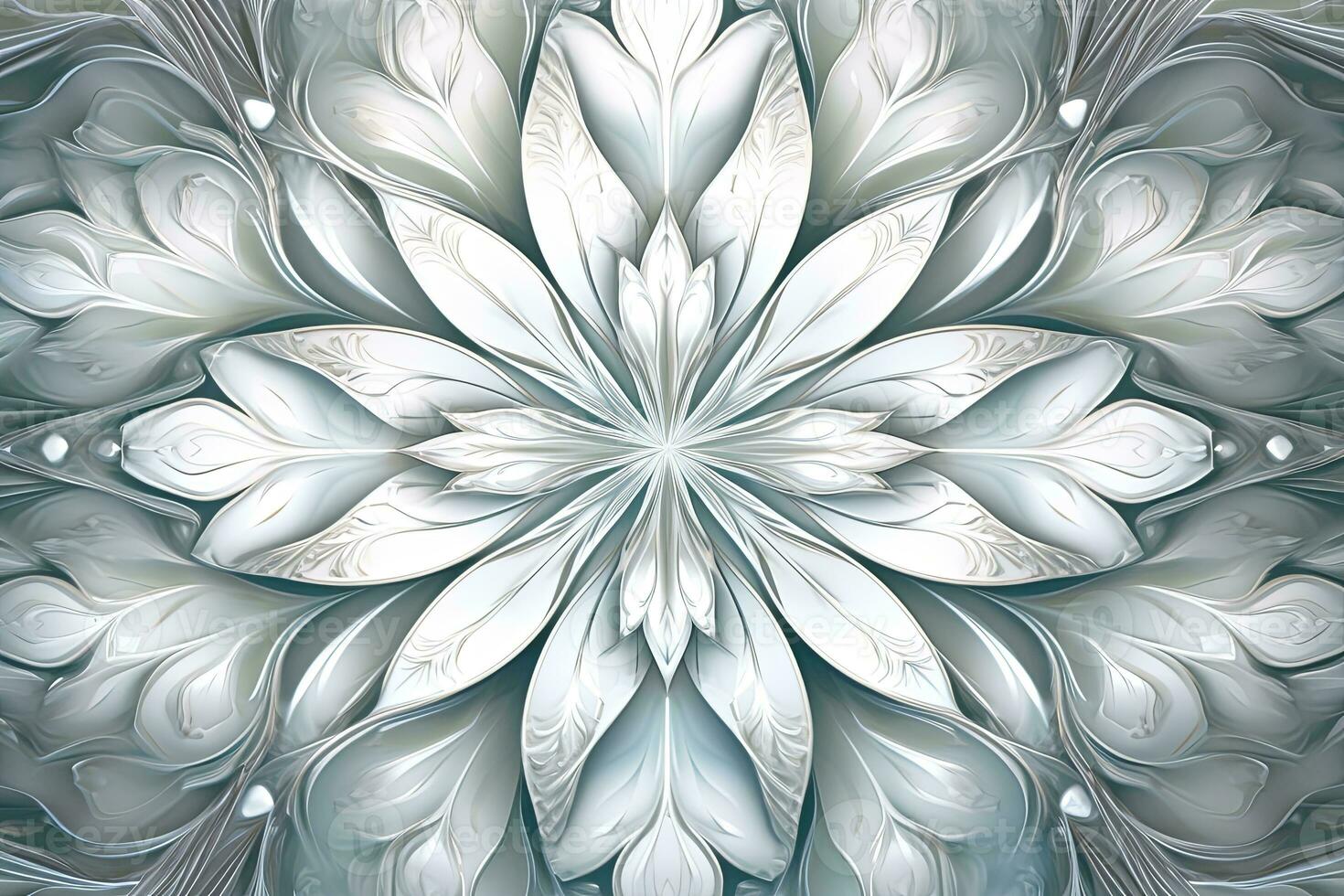 abstract floral design in white and gray generative AI photo