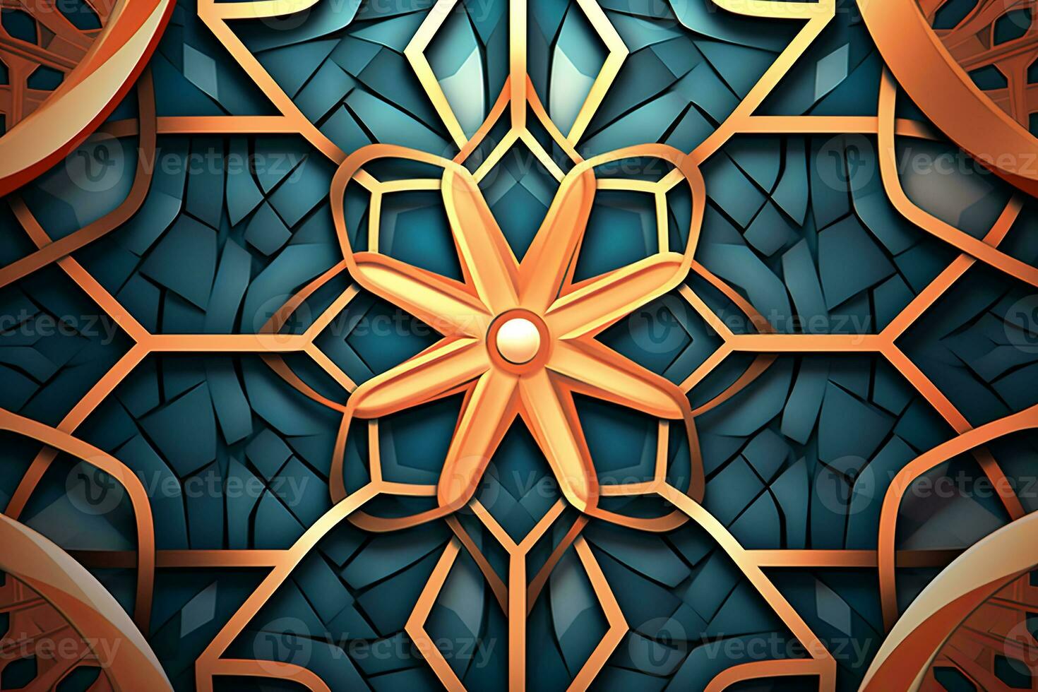 an abstract design with a star in the center generative AI photo