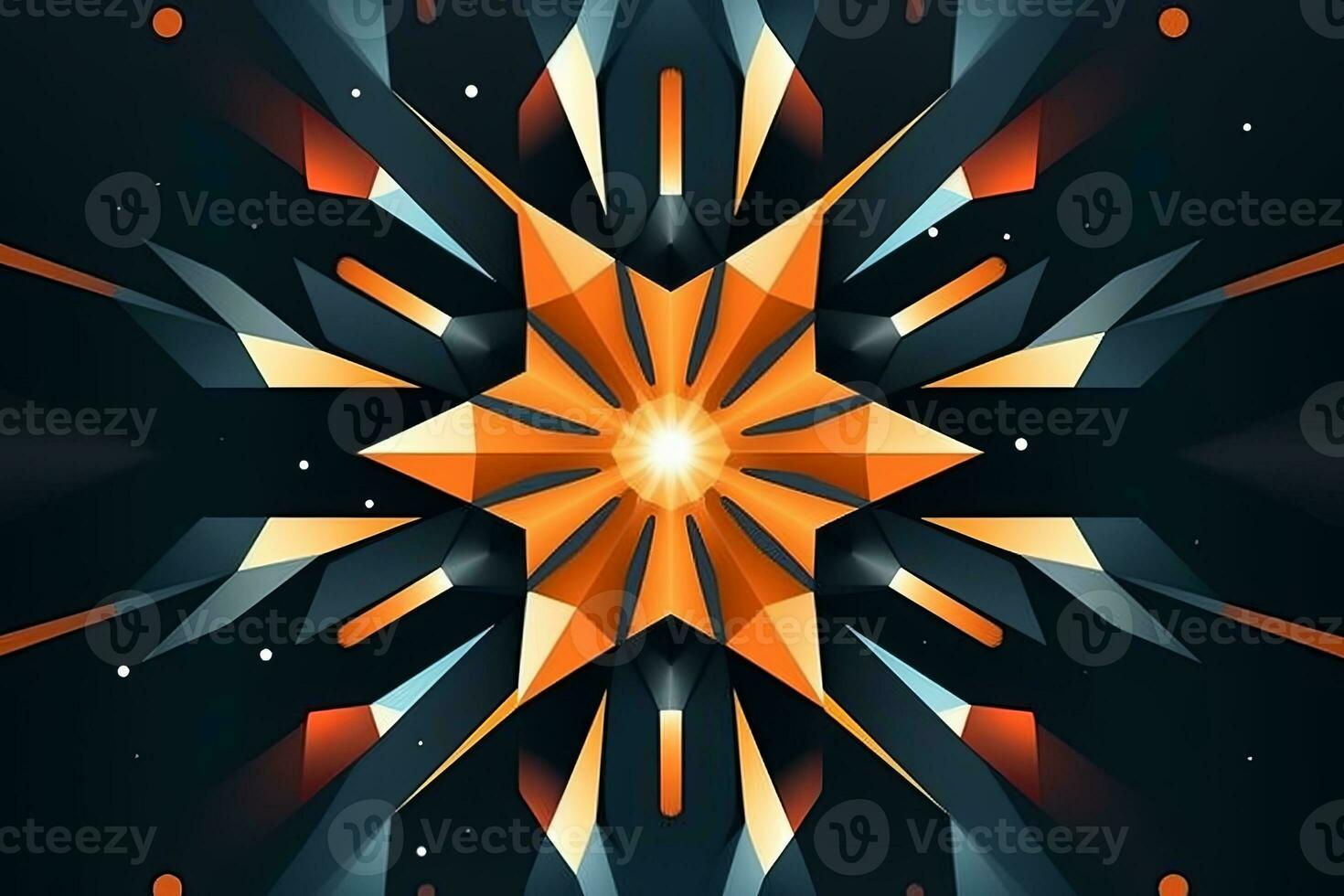 an abstract design with orange and blue stars generative AI photo