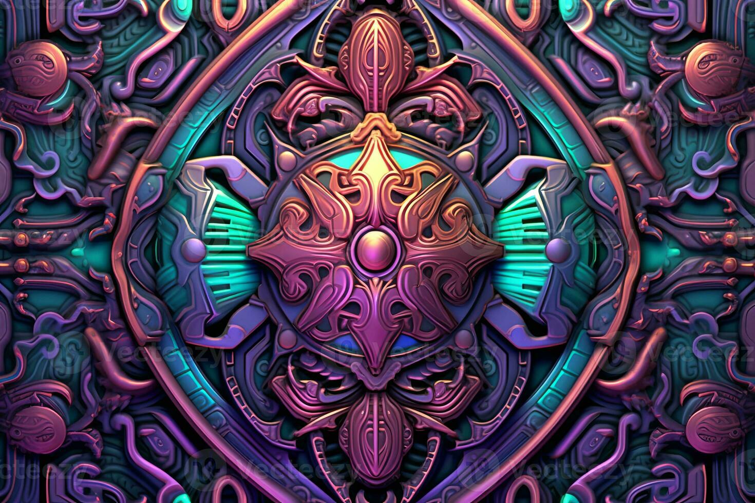 an abstract design with purple and blue colors generative AI photo