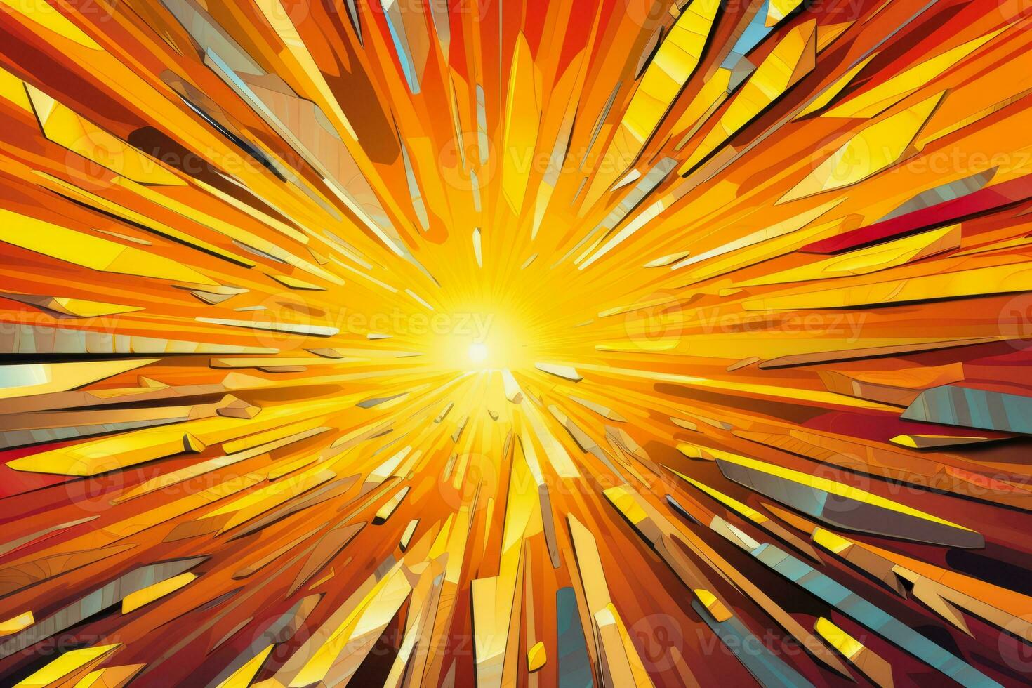 an abstract image of a burst of light coming out of a broken window generative AI photo