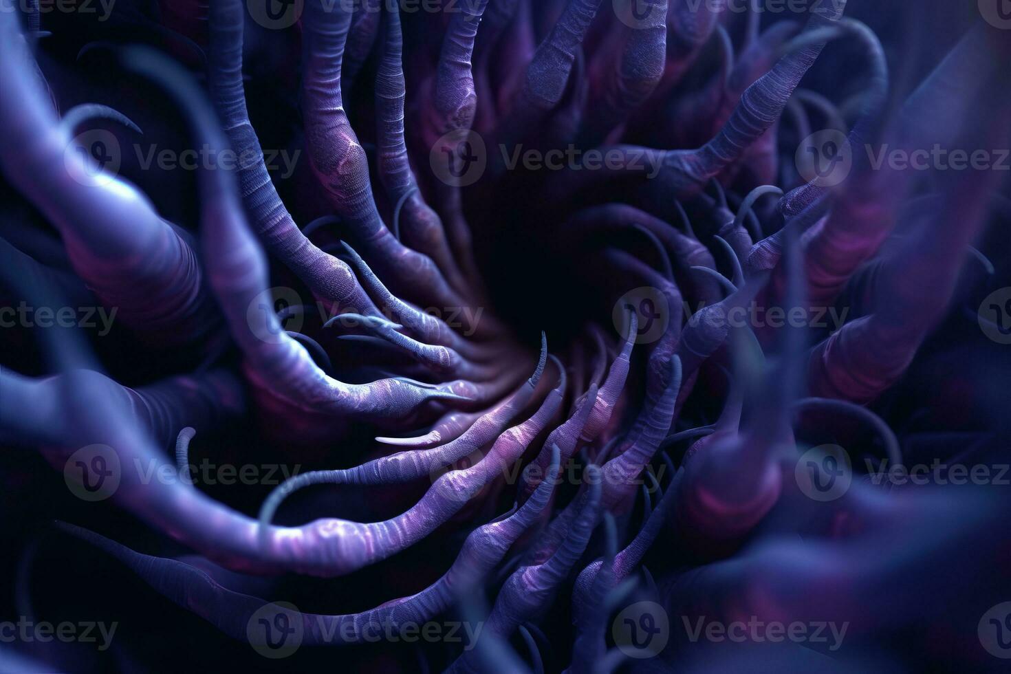 an abstract image of a purple worm generative AI photo
