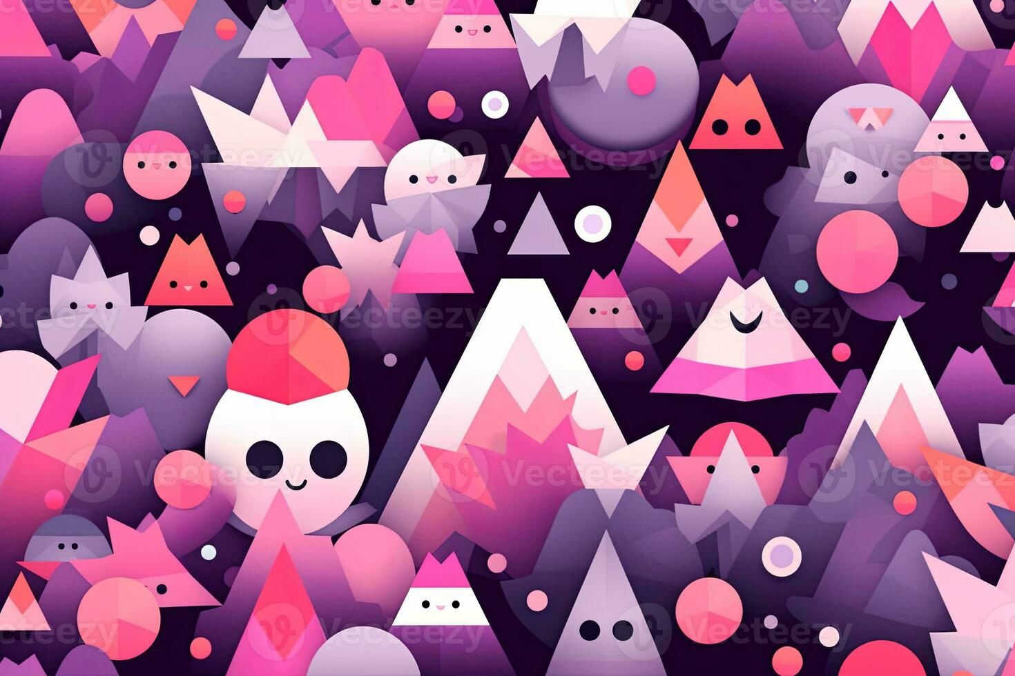 an abstract pattern with many different shapes and colors generative AI photo
