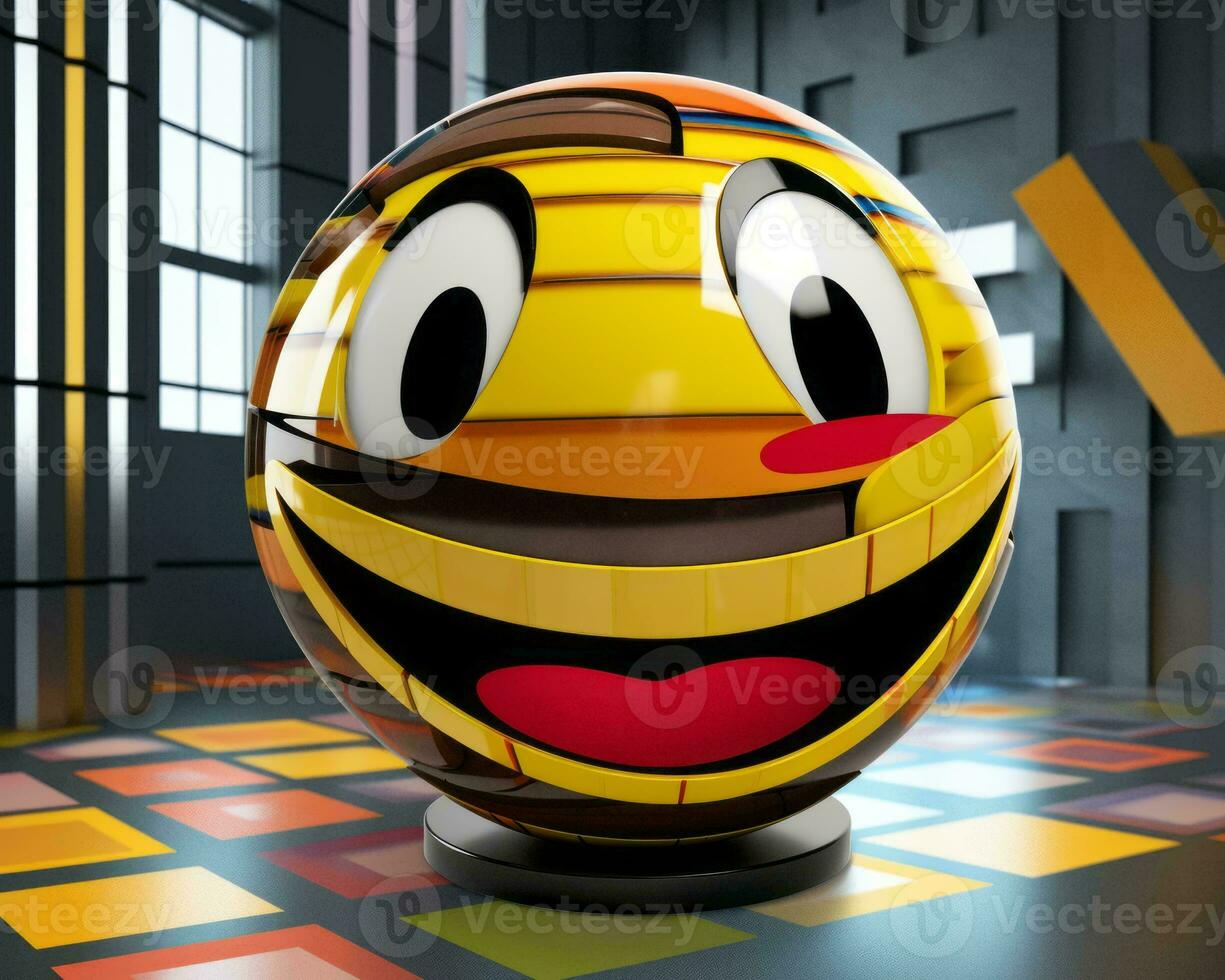an egg with a smiley face on it generative AI photo
