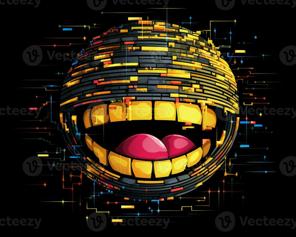 an illustration of a ball with a smiley face on it generative AI photo