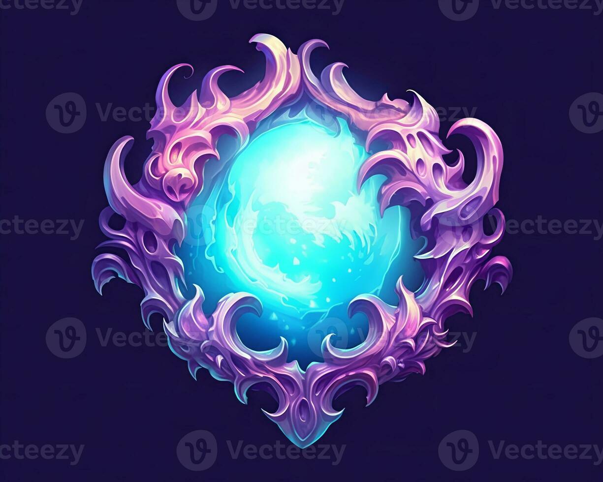an illustration of a blue and purple crystal generative AI photo