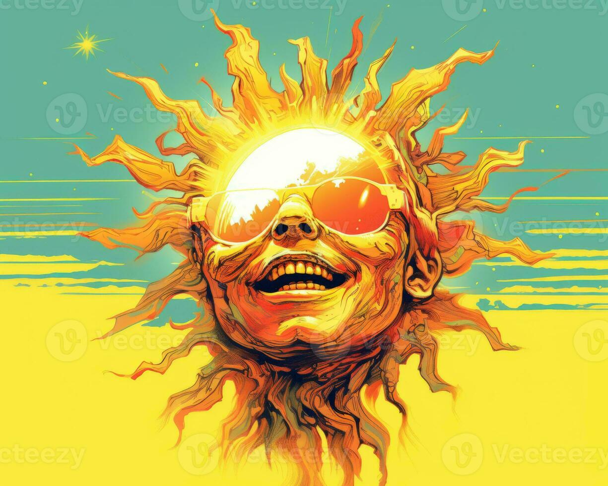 an illustration of a man with sunglasses on his face generative AI photo
