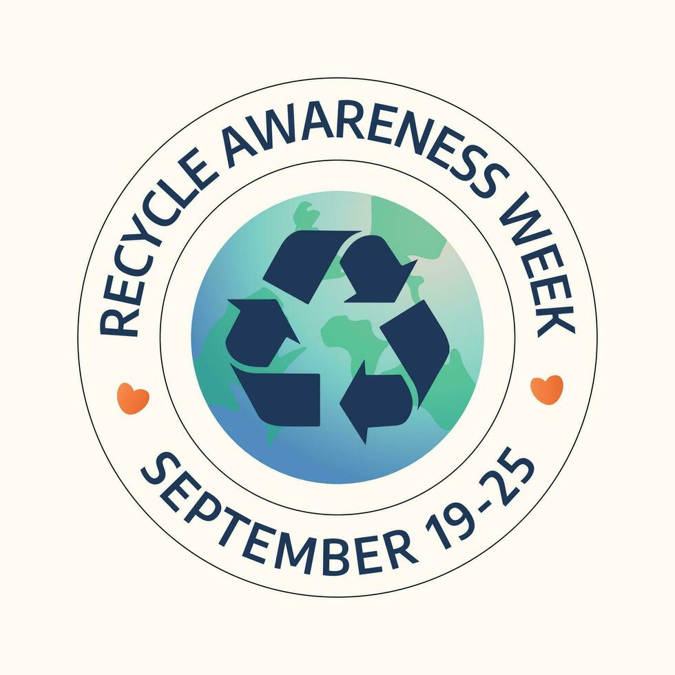 Recycle Awareness Week design template good for celebration usage. recylce awareness vector design. recycle sign flat vector. vector eps 10.
