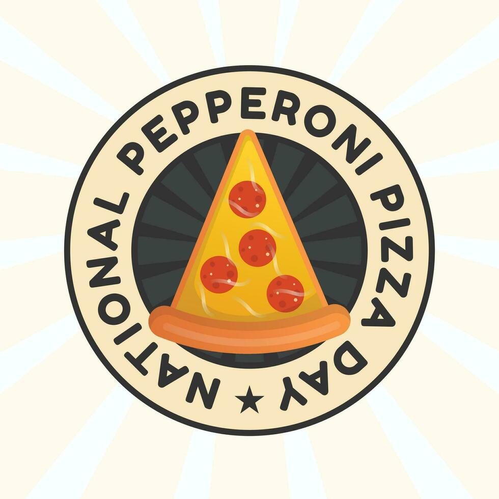 National Pepperoni Pizza Day design template good for celebration usage. pepperoni pizza day vector illustration. flat design. vector eps 10.