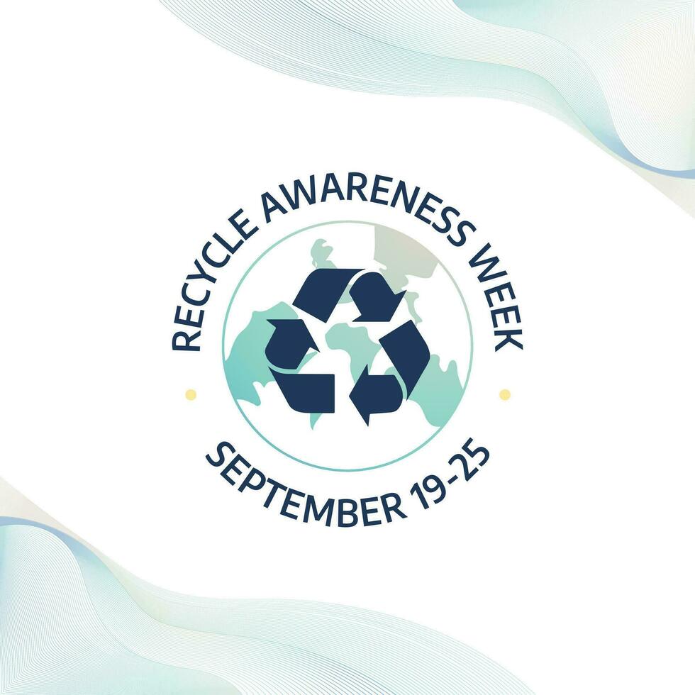 Recycle Awareness Week design template good for celebration usage. recylce awareness vector design. recycle sign flat vector. vector eps 10.