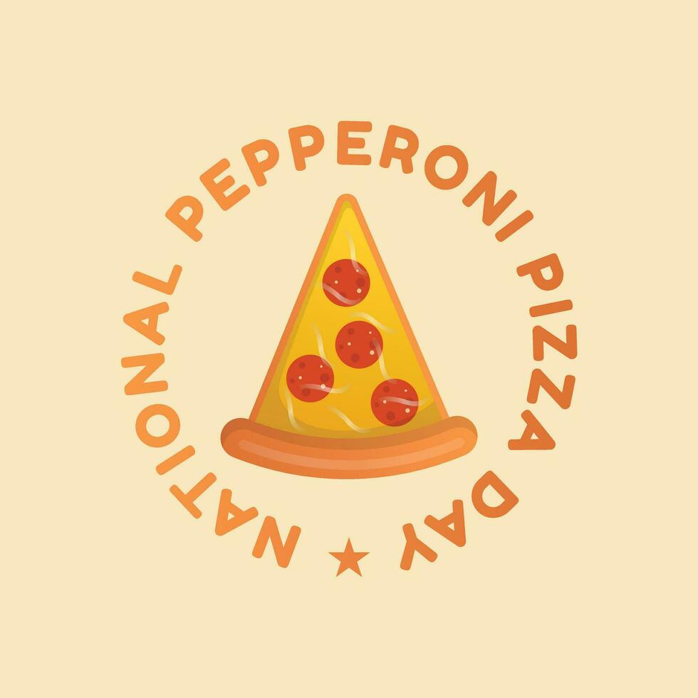 National Pepperoni Pizza Day design template good for celebration usage. pepperoni pizza day vector illustration. flat design. vector eps 10.