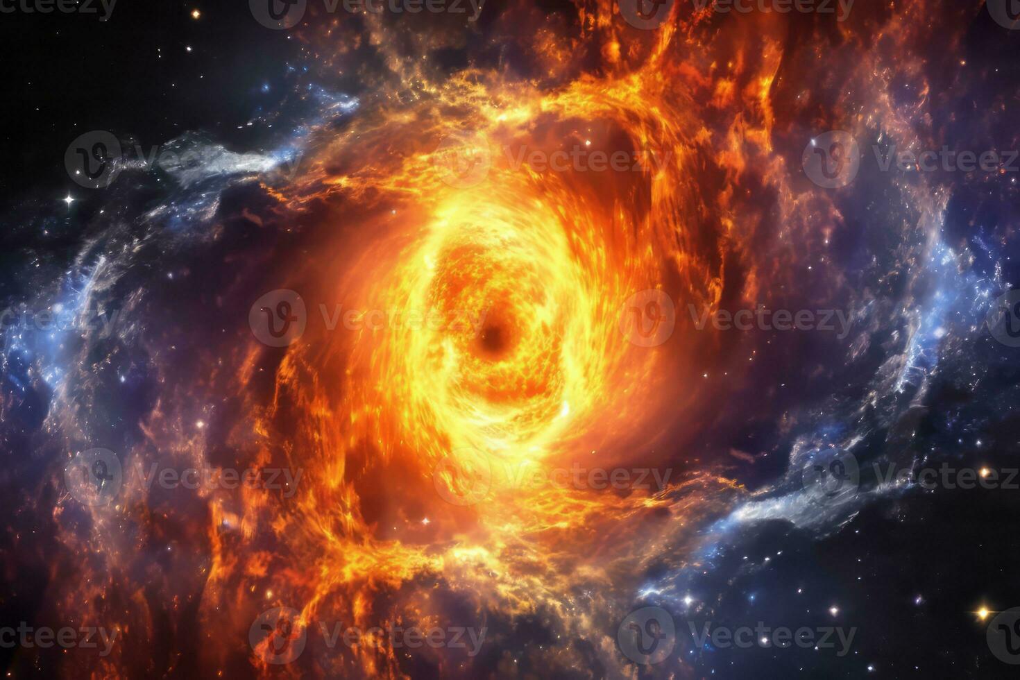 an image of a black hole in space generative AI photo