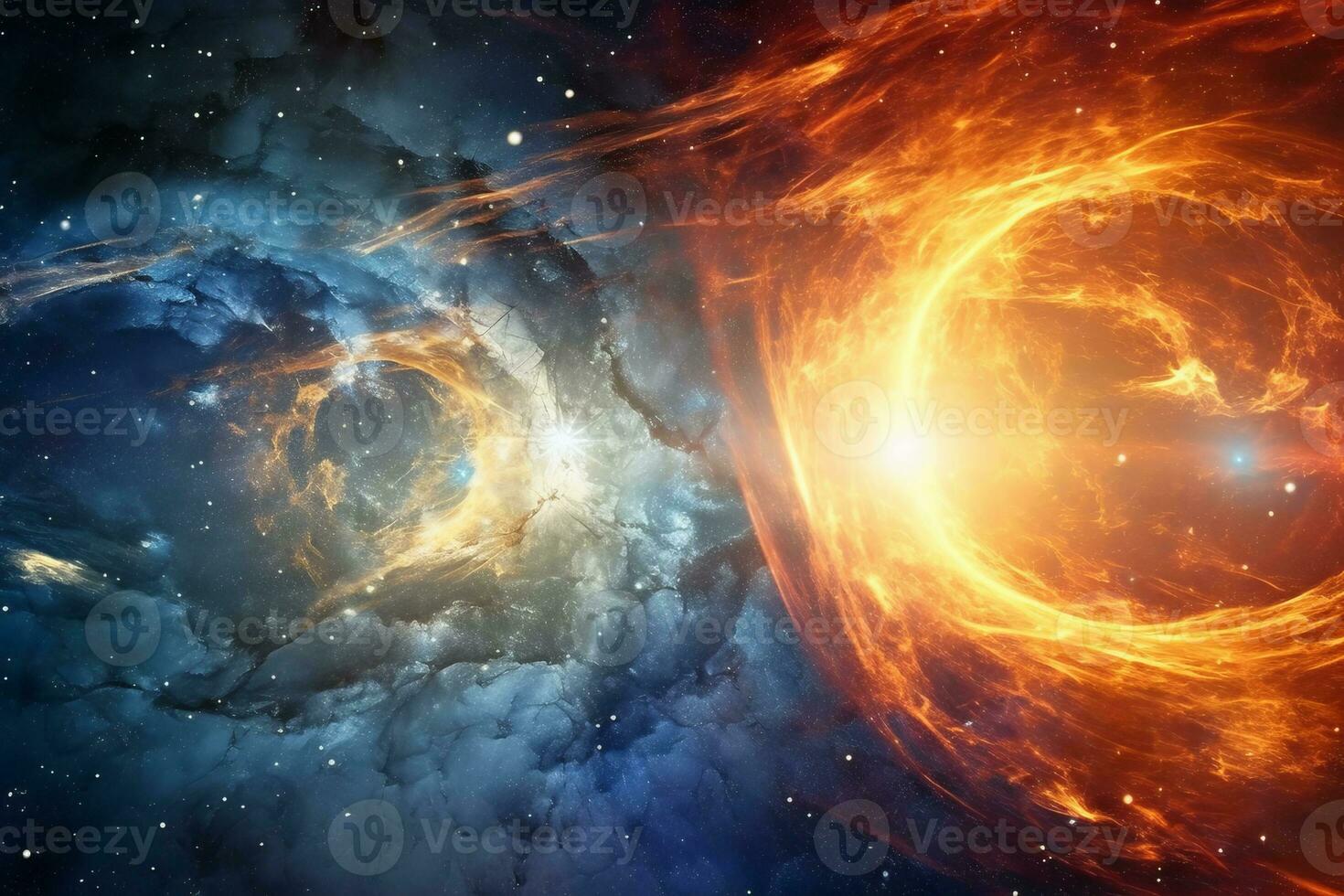 an image of a black hole and a star in space generative AI photo