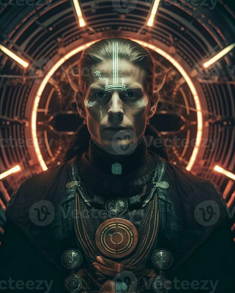 an image of a man in a sci   fi costume generative AI photo