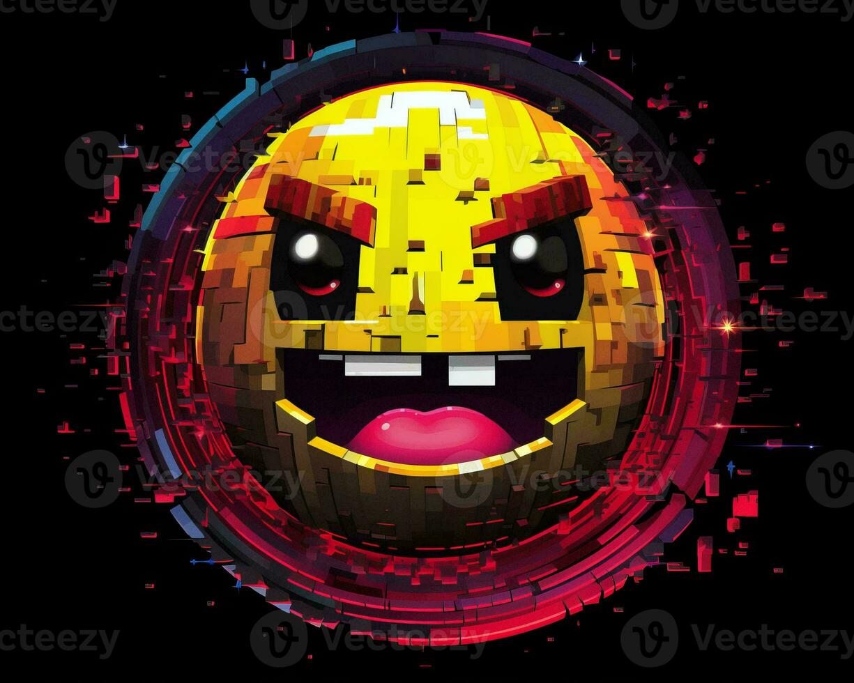 an image of a pixelated smiley face generative AI photo