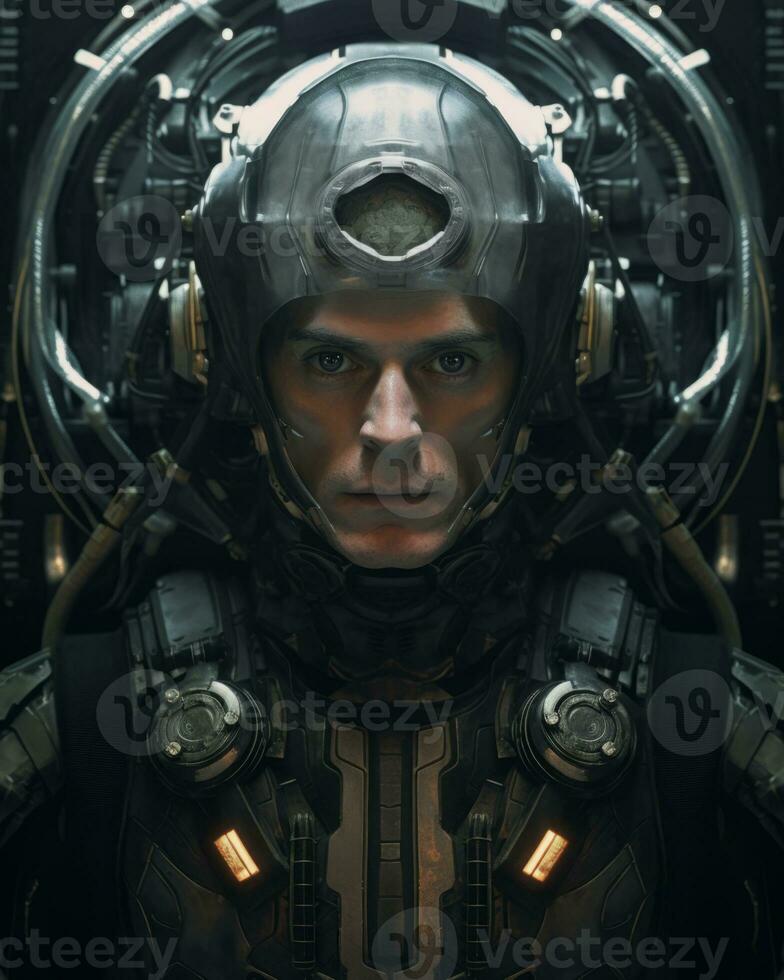 an image of a man in a futuristic suit generative AI photo