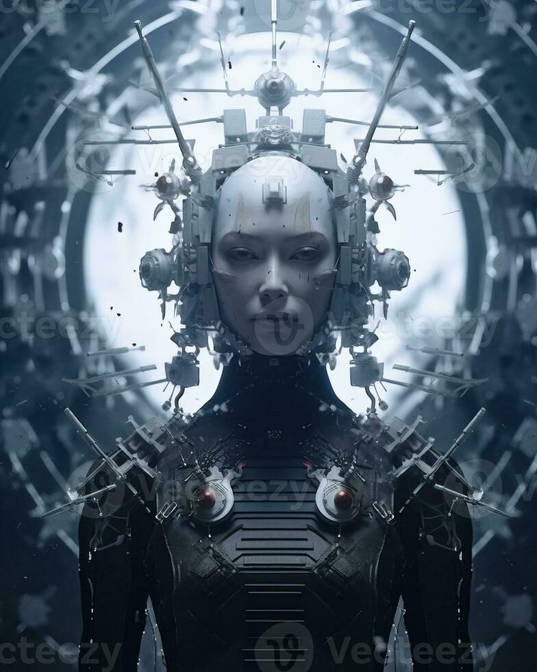 an image of a woman in a futuristic suit generative AI photo