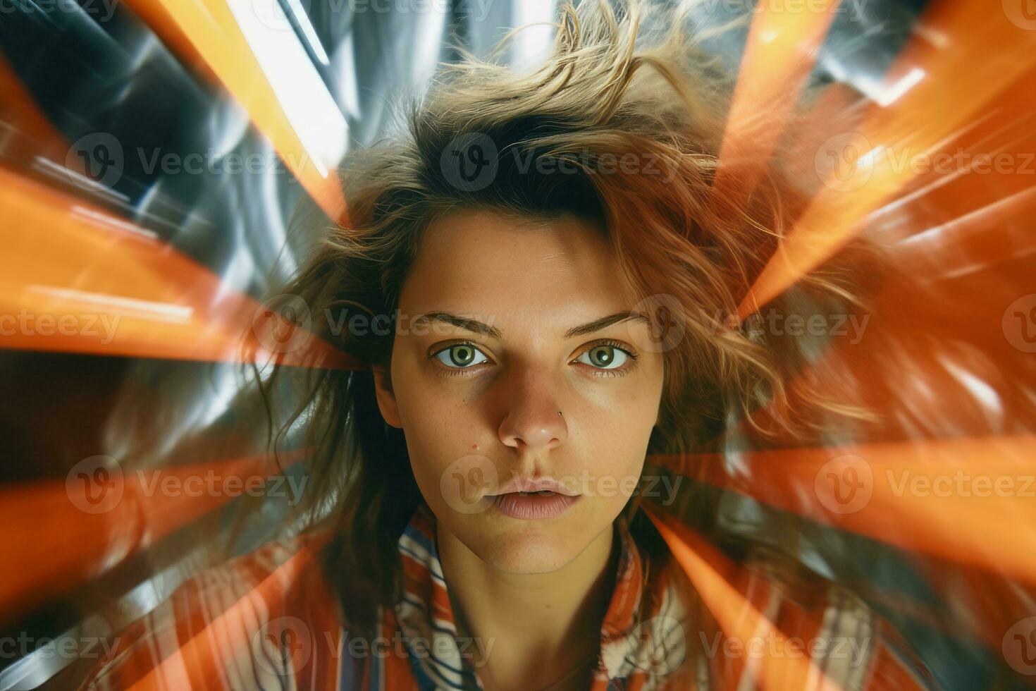 an image of a woman with her eyes wide open generative AI photo