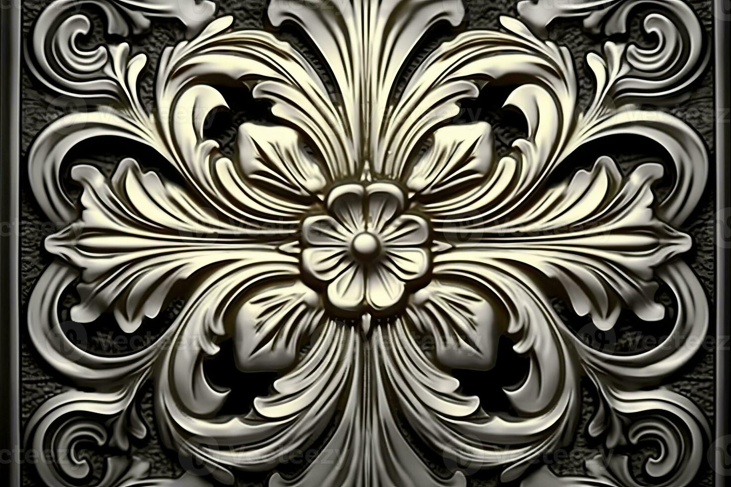 an ornate design on a black background generative AI photo