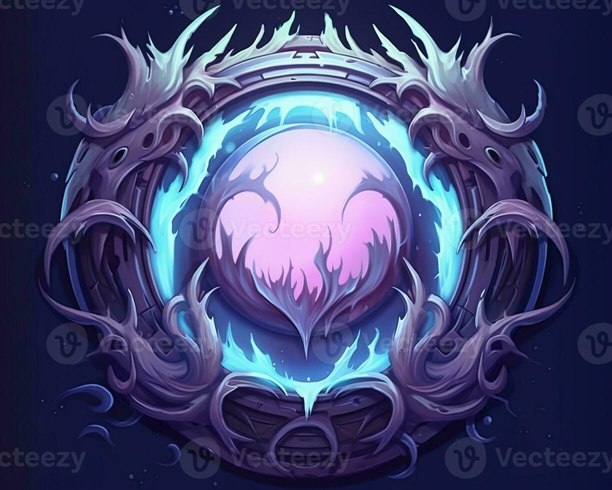 the logo for league of legends on a dark background generative AI photo