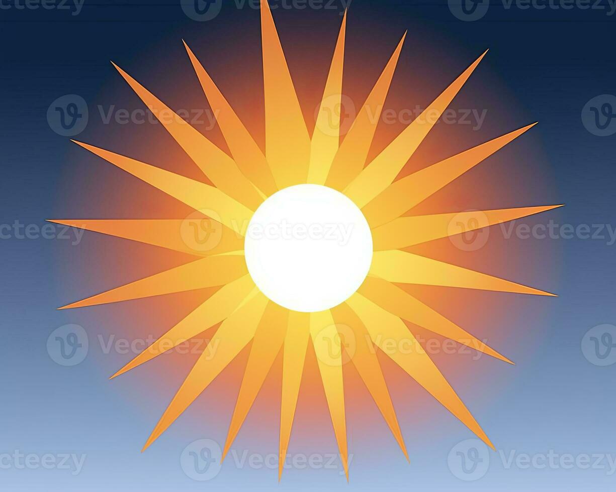 the sun is shining brightly in a blue sky generative AI photo