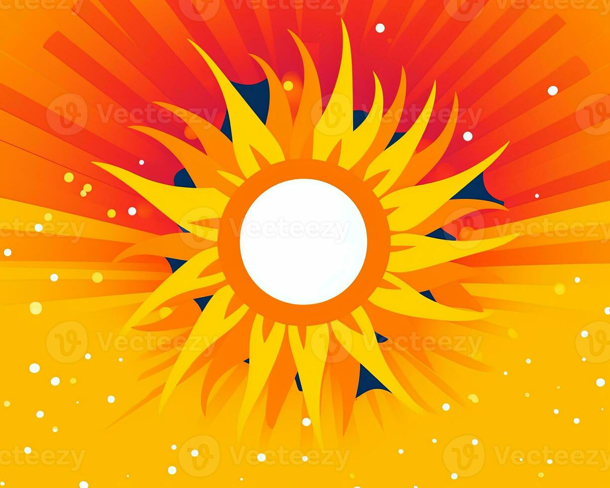 the sun is shining on an orange and yellow background generative AI photo