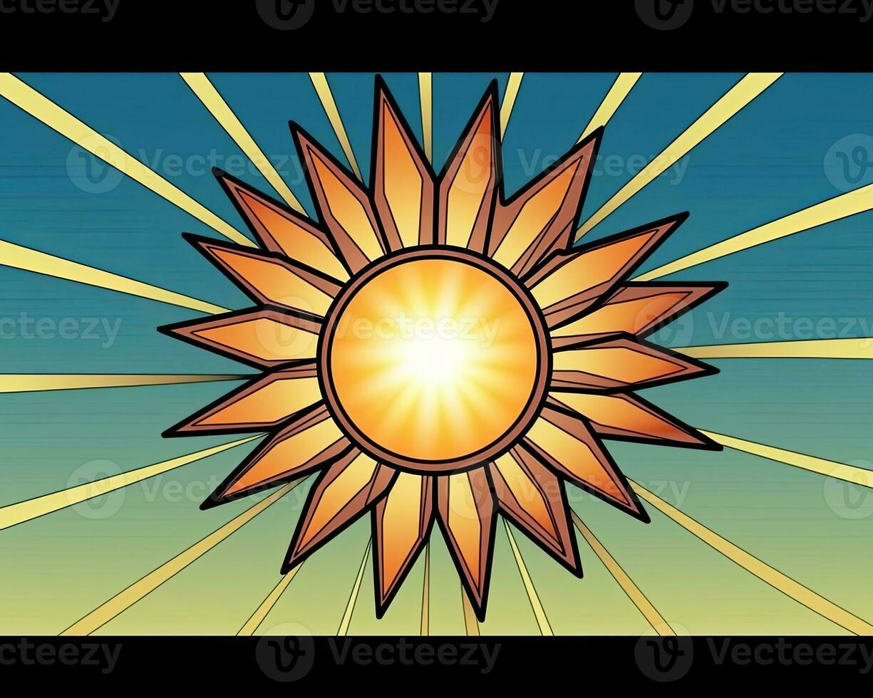 the sun is shining brightly in the sky generative AI photo