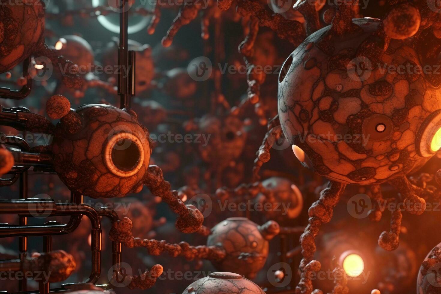 3D Bio Synthetic Hybrid Material Background generative AI photo