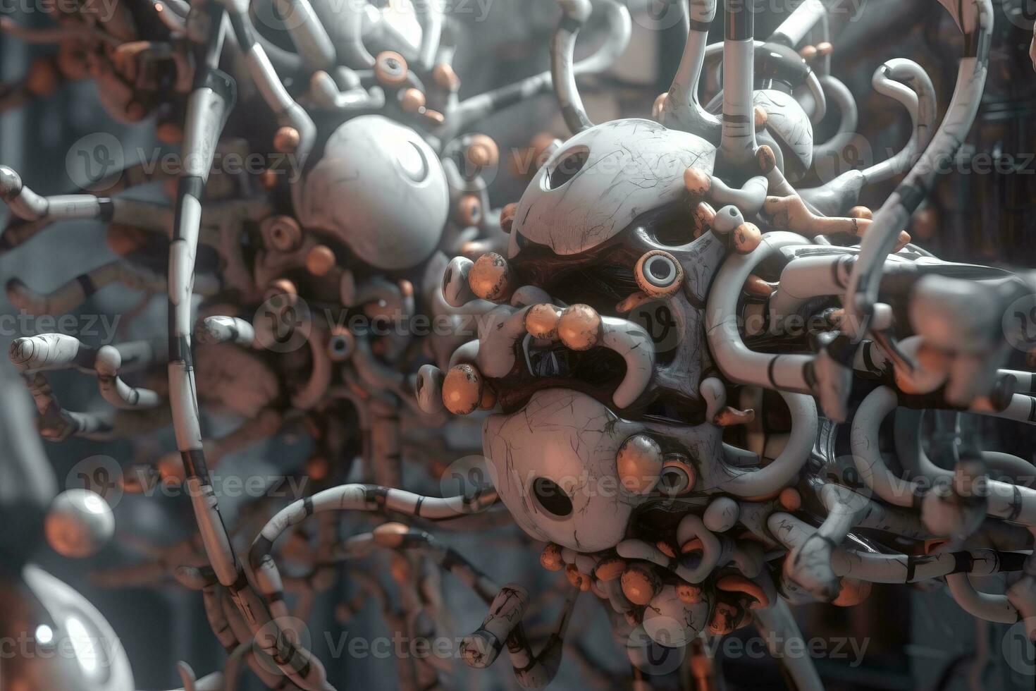 3D Bio Synthetic Hybrid Material Background generative AI photo