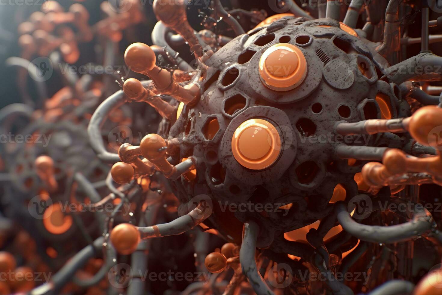 3D Bio Synthetic Hybrid Material Background generative AI photo