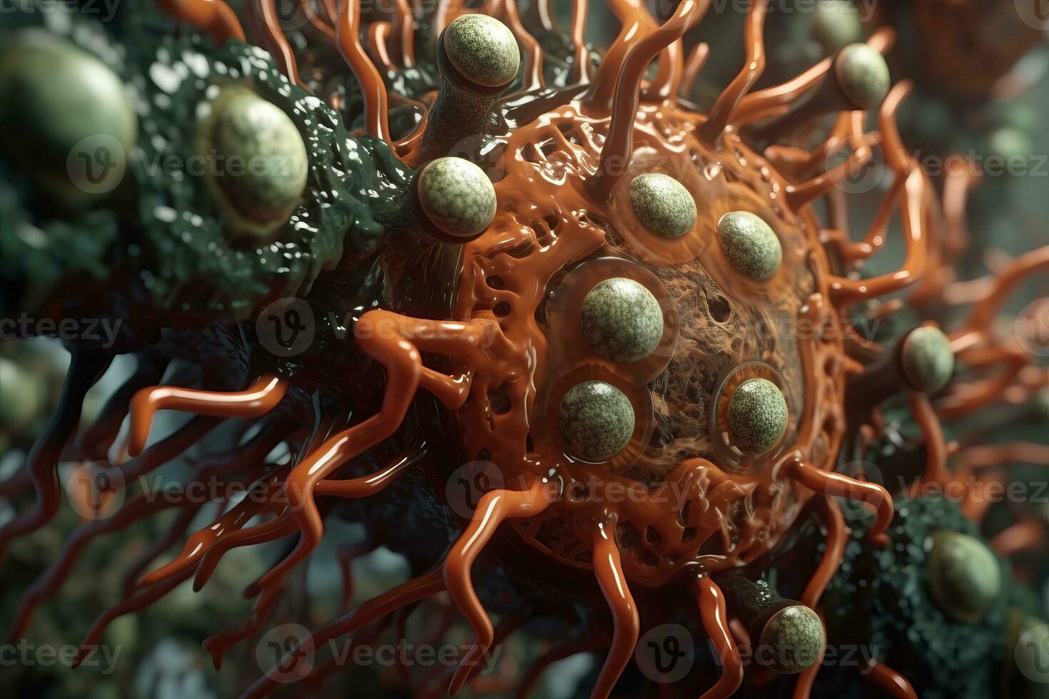 3D Bio Synthetic Hybrid Material Background generative AI photo