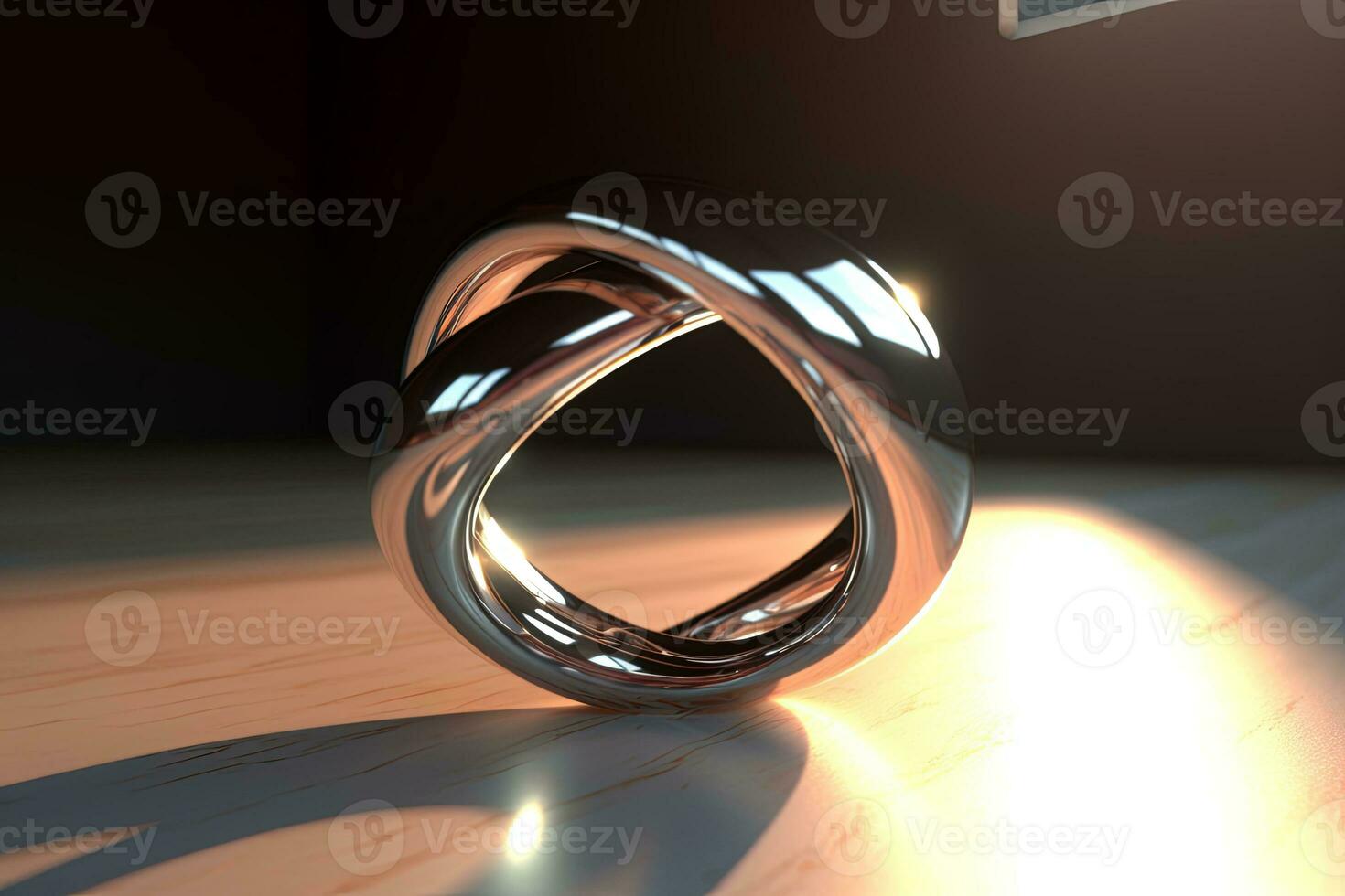 3D Render Abstract Ring on a Powerful Picturesque Backdrop generative AI photo