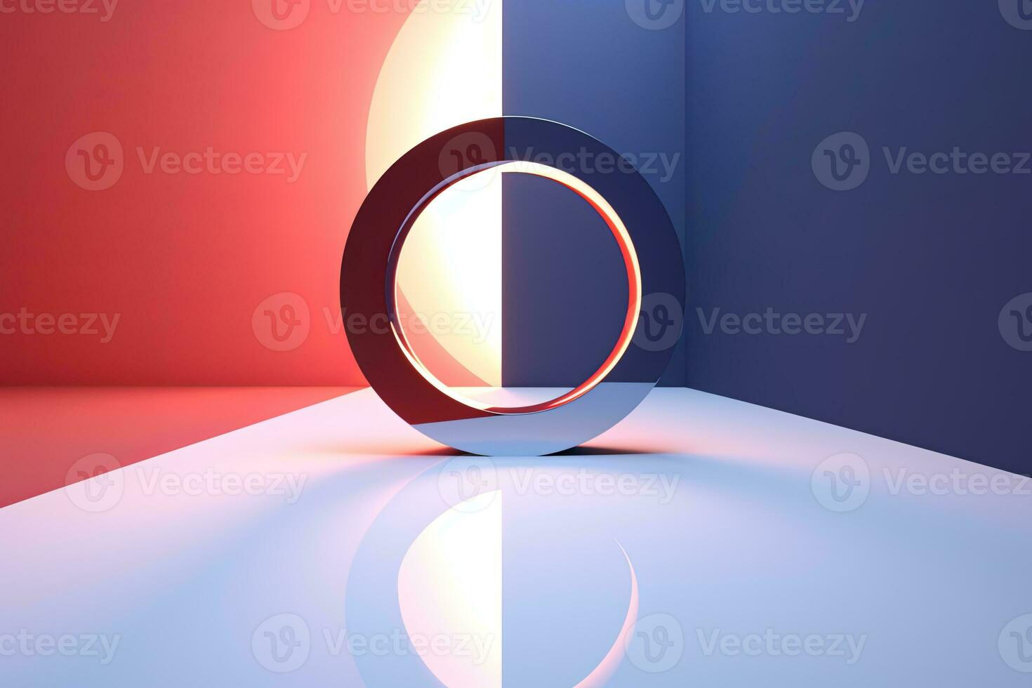 3D Render Abstract Ring on a Powerful Picturesque Backdrop generative AI photo