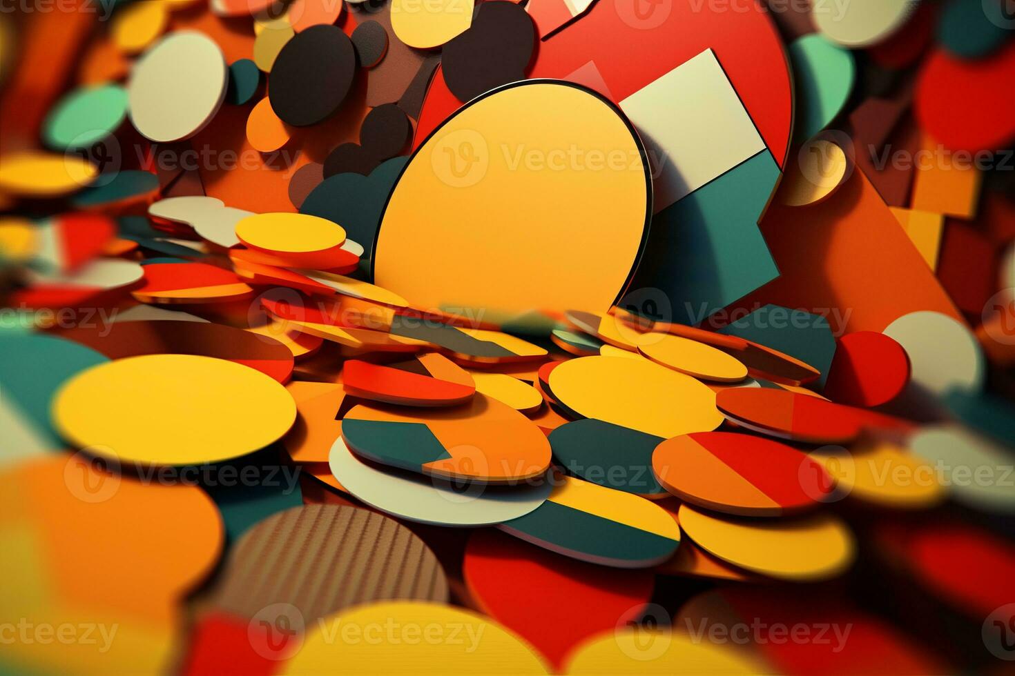 3D Render Classic Retro Remixed Themed Abstract Colorful Background generative AI photo