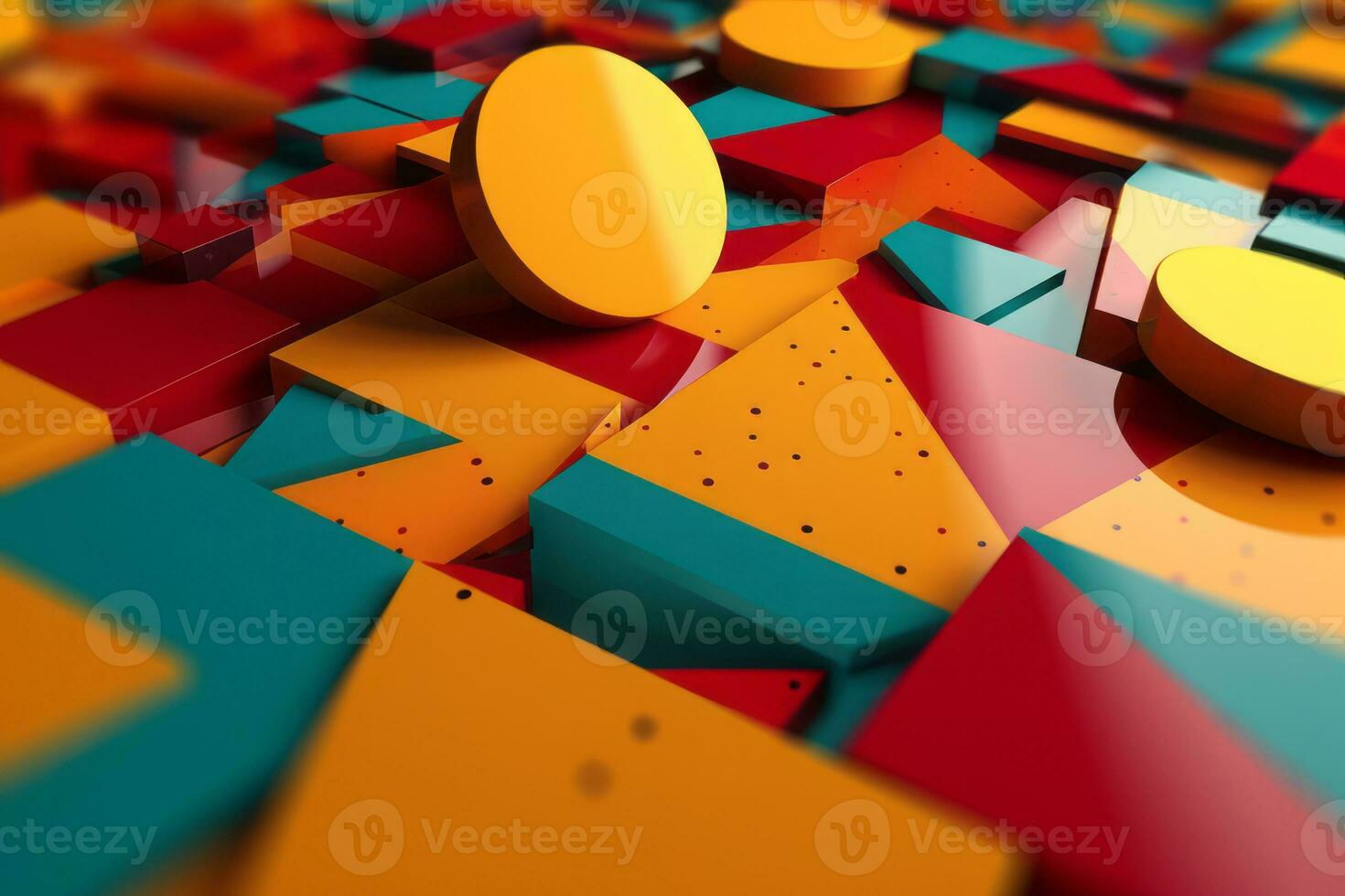 3D Render Classic Retro Remixed Themed Abstract Colorful Background generative AI photo