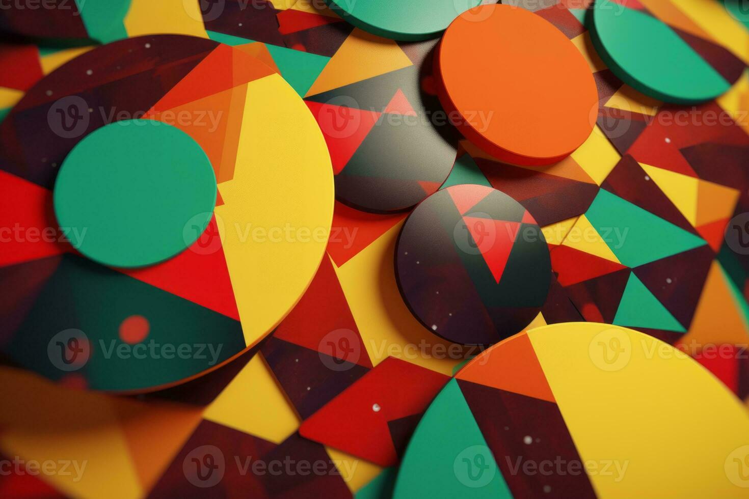 3D Render Classic Retro Remixed Themed Abstract Colorful Background generative AI photo