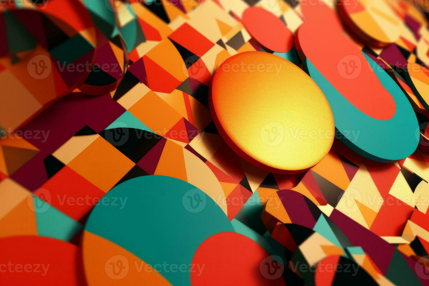 3D Render Colorful Retro Vintage Abstract Remix Design Background generative AI photo