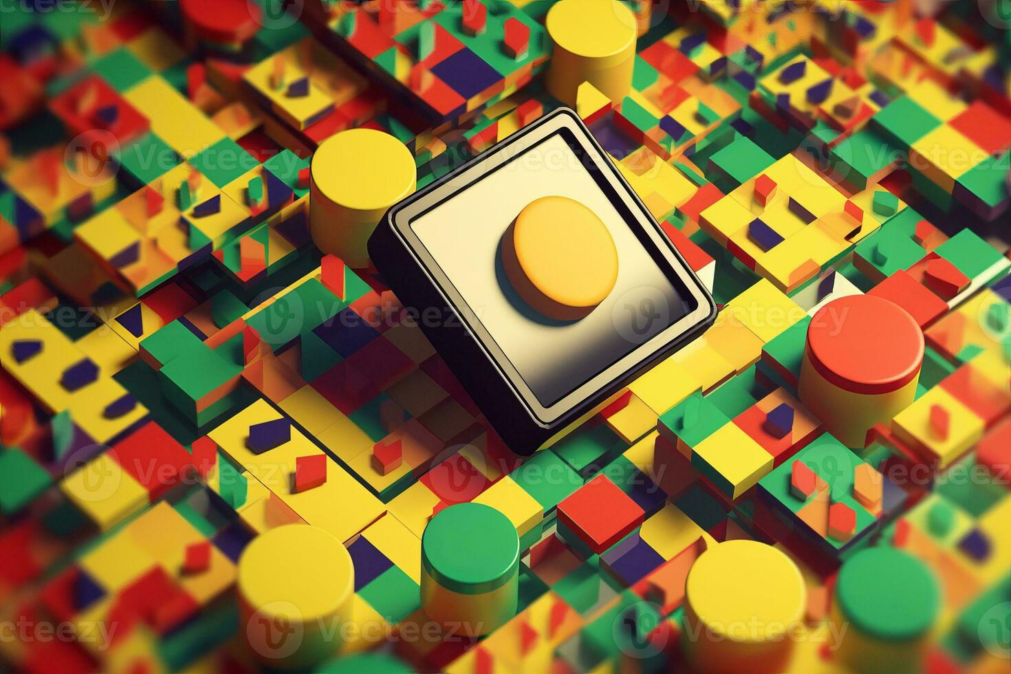 3D Render Colorful Retro Vintage Abstract Remix Design Background generative AI photo