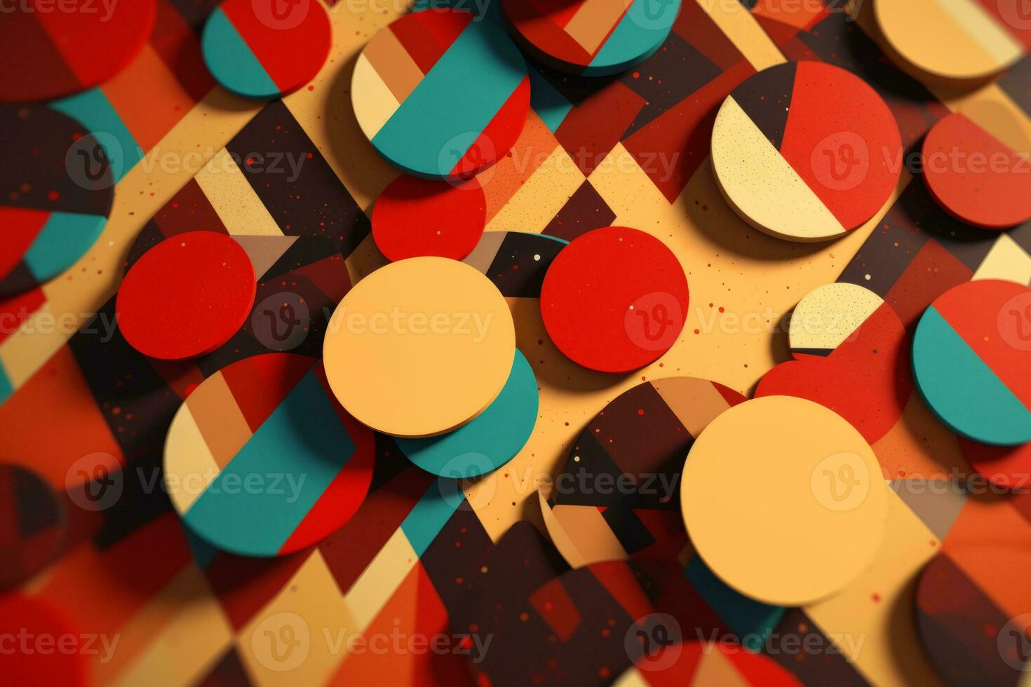 3D Render Colorful Retro Vintage Abstract Remix Design Background generative AI photo