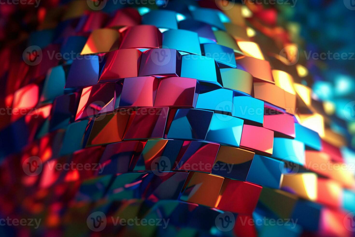 3D Render Dynamic Glossy Abstract Flowing Glitch Texture Design Background generative AI photo